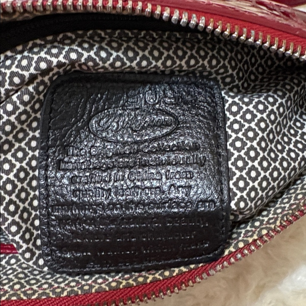 Brighton Bria Croc Embossed Red Patent Leather Crossbody Messenger Bag - Picture 4 of 13